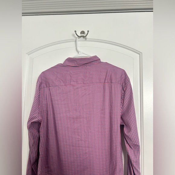 Faherty Men's Movement™ Shirt - Blue Rose Gingham Plaid size small preppy work - Picture 9 of 14